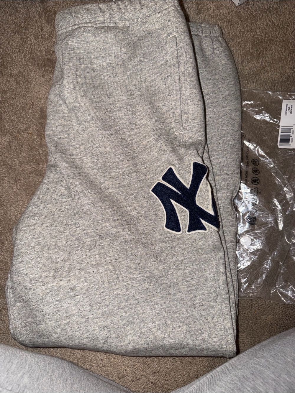 Ralph Lauren Polo Grey Sweatpants with Navy New York Logo